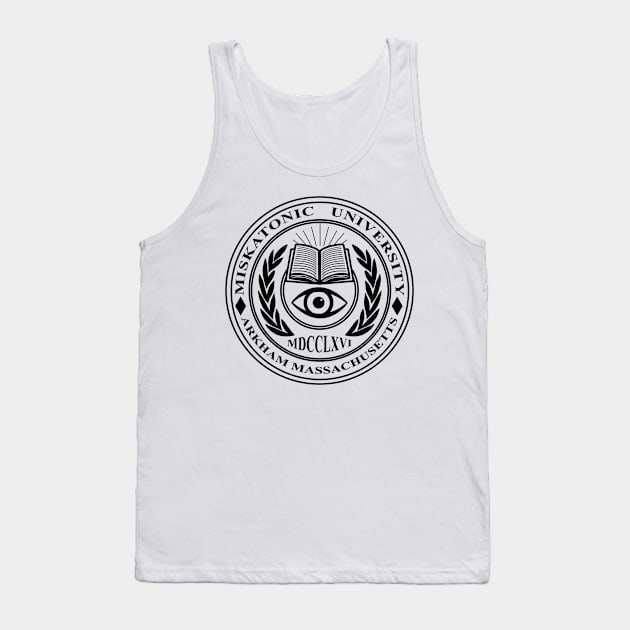 Miskatonic University Crest White - HP Lovecraft Tank Top by Duckfieldsketchbook01